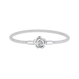 Rózsa kapcsos elegáns ezüst karkötő 17 cm hosszú