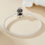 Rózsa kapcsos elegáns ezüst karkötő 21 cm hosszú