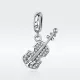 Ezüst Melódia Hegedű Köves Függő Charm Medál