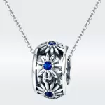 Ezüst Központi Százszorszép Köves Charm Medál