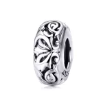 Ezüst Vintage Virág Charm Medál