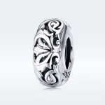 Ezüst Vintage Virág Charm Medál