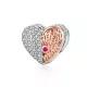 Ezüst Kétszínű Szív Charm "Love You" Felirattal