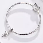 Ezüst Ugró Delfin Függő Charm Medál