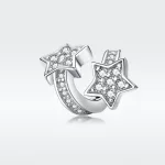 Ezüst Ragyogó Csillagok Köves Charm Medál