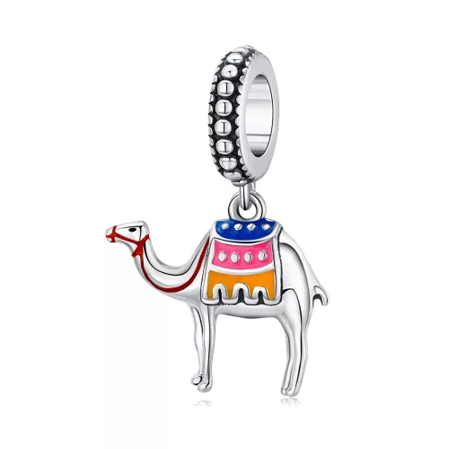 Teve ezüst függő charm