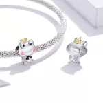 Béka király ezüst charm