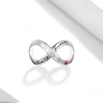 'Family Forever' végtelen ezüst charm mancsnyomokkal