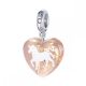 Rózsa arany ezüst lovas függő színes kövekkel charm