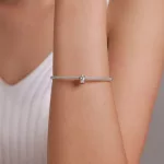 Ezüst Egyszerű Ragyogás Köves Charm Medál