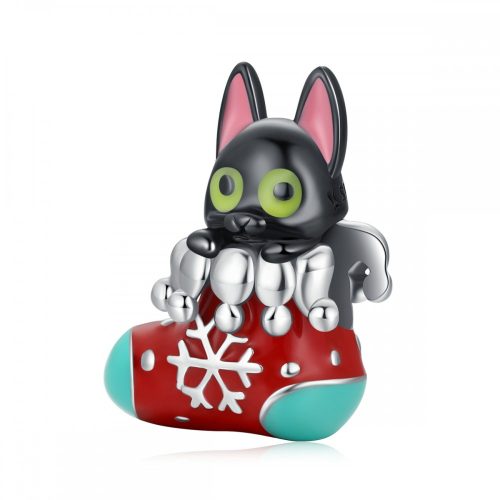 Karacsonyi-francia-bulldog-ezust-charm
