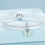 Tavaszi Rét Pillangója függő ezüst charm