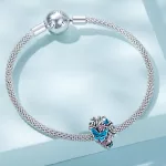 Ezüst Anatómiai Szív Virágokkal és Lepkékkel Charm