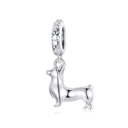 Corgi charm – egész alakos kiskutya függő ezüstből