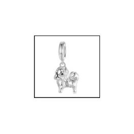   Shih tzu charm – fehérarany bevonatú, hosszú szőrű kiskutya függő
