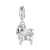Shih tzu charm – fehérarany bevonatú, hosszú szőrű kiskutya függő