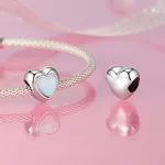 Opál szív ezüst medál