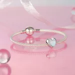 Opál szív ezüst medál