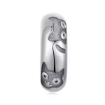 Bársonytalpú Cica Őr ezüst stopper charm