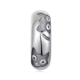 Bársonytalpú Cica Őr ezüst stopper charm