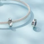 Bársonytalpú Cica Őr ezüst stopper charm