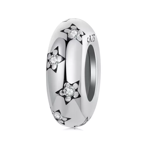 Éjféli Ragyogás ezüst stopper charm