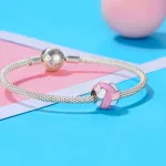 Röplabda charm – rózsaszín-fehér zománcos sportlabda