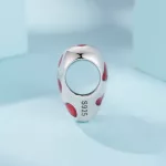 Piros szíves ezüst charm