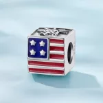 Amerikai zászló kocka charm – csillagos-sávos zománccal