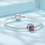 Amerikai zászló kocka charm – csillagos-sávos zománccal