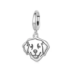 Golden retriever ezüst függő charm