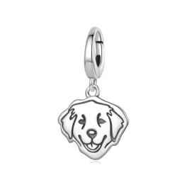 Golden retriever ezüst függő charm