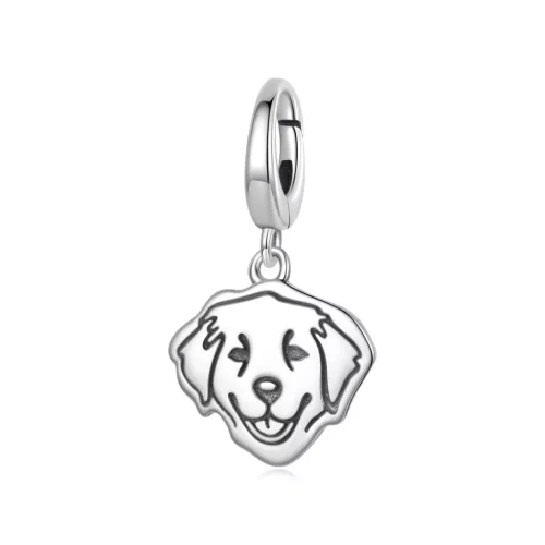 Golden retriever ezüst függő charm