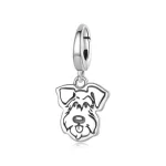 Schnauzer kutya ezüst függő charm