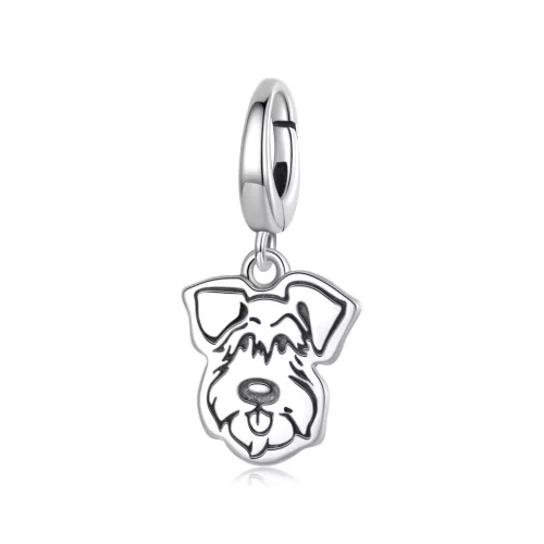 Schnauzer kutya ezüst függő charm