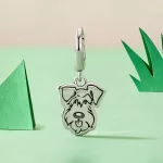 Schnauzer kutya ezüst függő charm