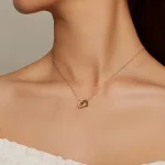 Szív a szívben ezüst nyaklánc arany színben