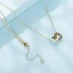 Szív a szívben ezüst nyaklánc arany színben