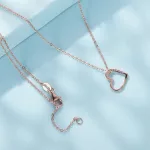 Szív medál ezüst nyaklánc arany színben