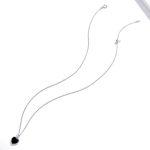 Ezüst nyaklánc fekete szív medállal