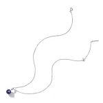 Ezüst nyaklánc kék gömb medállal