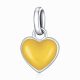 Serenity sárgára színezett ezüst szív függő charm