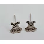 Macis bedugós ezüst fülbevaló szilikon véggel