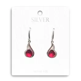 Rubin Harmatcsepp Ezüst Fülbevaló
