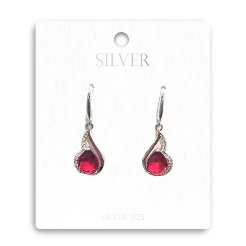 Rubin Harmatcsepp Ezüst Fülbevaló