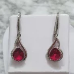 Rubin Harmatcsepp Ezüst Fülbevaló