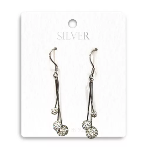 Szikrázó Gömbök Zuhataga Ezüst Fülbevaló