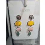 Pasztell Kavicsok Ezüst Fülbevaló Szilikon Véggel