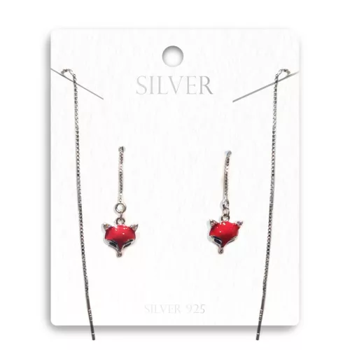 Ravaszdi Rókás Áthúzós Ezüst Fülbevaló