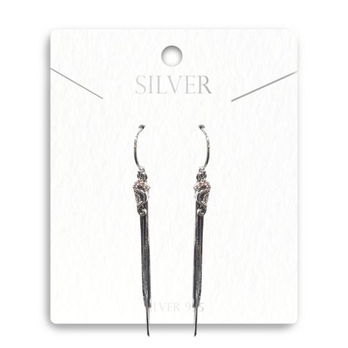 Csikóhalas Áthúzós Ezüst Fülbevaló